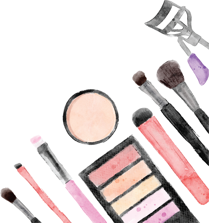 Makeover makeup tools watercolor